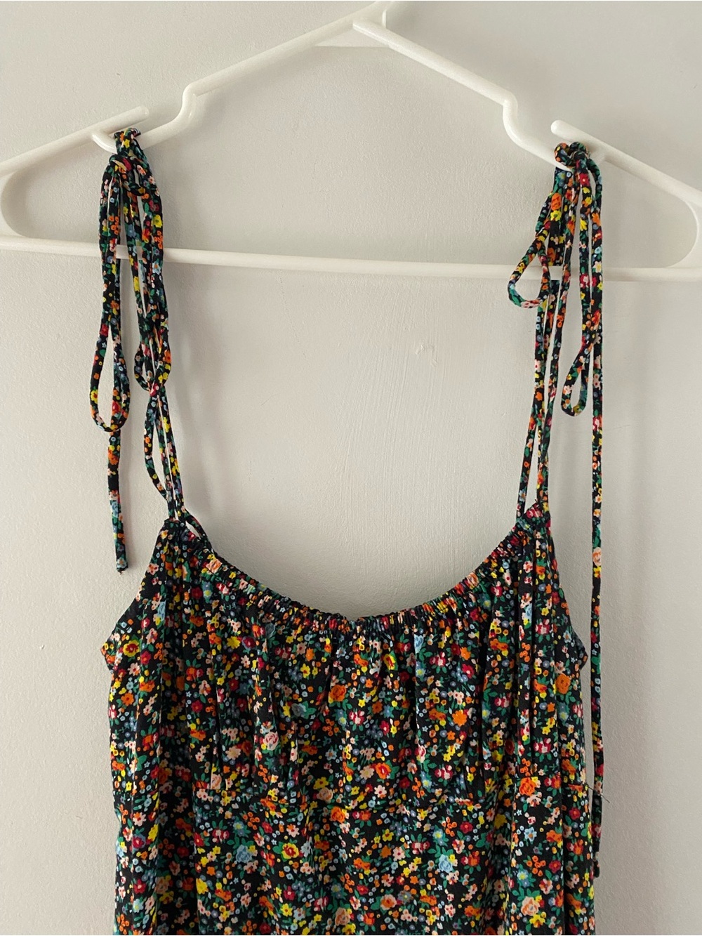 Motel Rocks Black Floral Tie-Shoulder Maxi Slip Dress - Picture 2 of 8